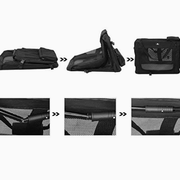 NEW 3Door 24” Indoor/Outdoor Folding Soft Pet Crate - Picture 5 of 16